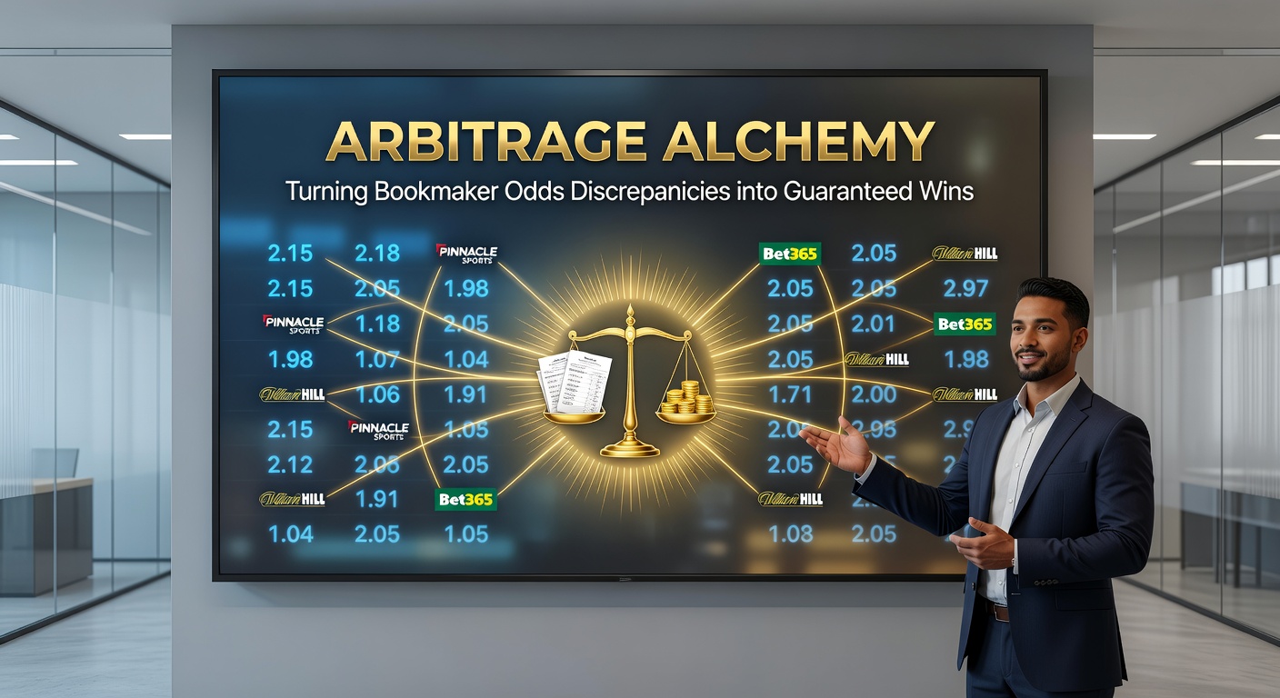 Digital dashboard showing odds comparison across multiple bookmakers with highlighted arbitrage opportunities in green