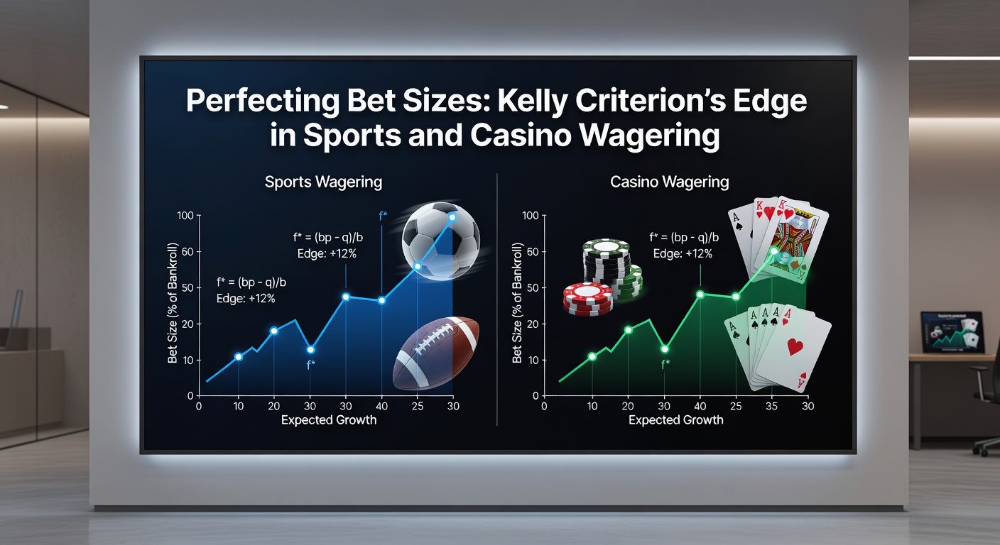 Comparison chart of bankroll growth curves: full Kelly versus half-Kelly strategies over 500 simulated bets