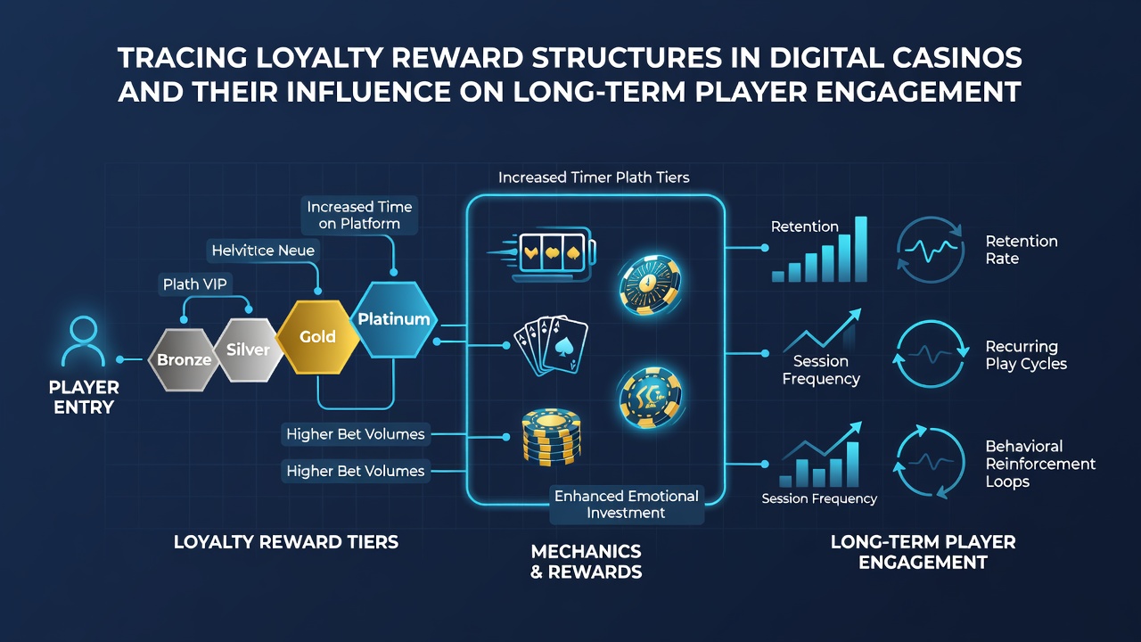 Graph showing long-term player retention rates influenced by reward structures in online casinos